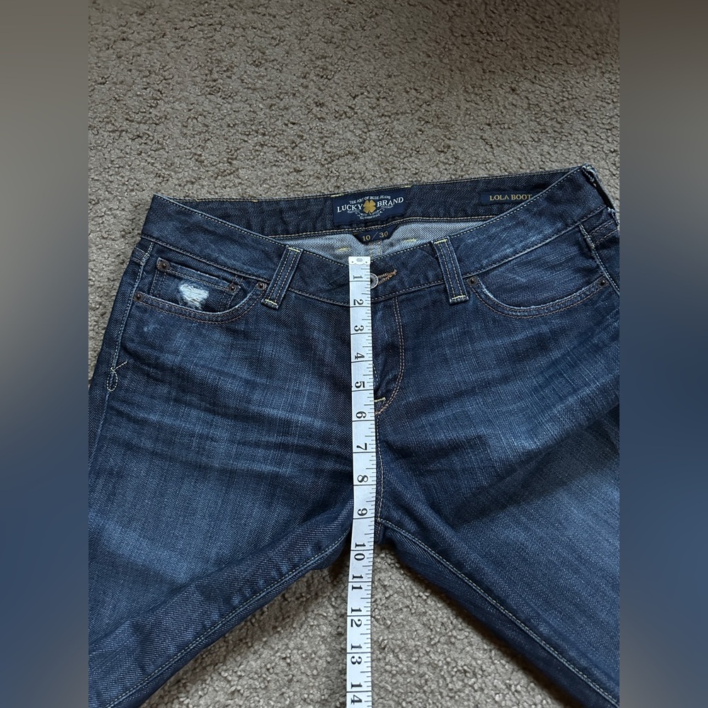 Lucky Brand Jeans Women 10/30 Blue Distressed Lola Boot Cut Western Stretch Deni - Picture 7 of 16